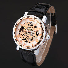 Fashion WINNER Men Luxury Brand Roman Number Hand-wind Leather Watch Automatic Mechanical Wristwatches Gift Box Relogio Releges