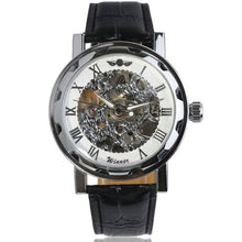 Fashion WINNER Men Luxury Brand Roman Number Hand-wind Leather Watch Automatic Mechanical Wristwatches Gift Box Relogio Releges