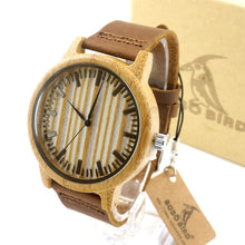 BOBO BIRD A20 Bamboo Wood Watch Men Dress Watches with Cow Leather Strap Quartz Analog Unisex Wooden Wristwatch For Unisex