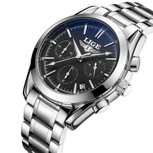 LIGE Top Luxury Brand Men Military Sport Watches Men's Quartz Clock Male Full Steel Casual Business WristWatch Relogio Masculion