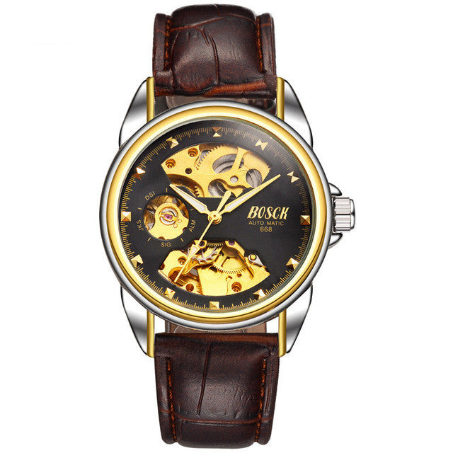 BOSCK Mechanical Watch Men Business Watches Male High Quality