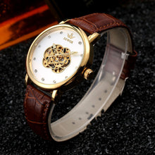 SEWOR Watches Men Brand 2017 Fashion Gold Luxury Man Automatic Mechanical Watch Sports Leather Business Clock Wathes