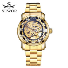 SEWOR Watches Men Brand 2017 Fashion Gold Luxury Man Automatic Mechanical Watch Sports Leather Business Clock Wathes