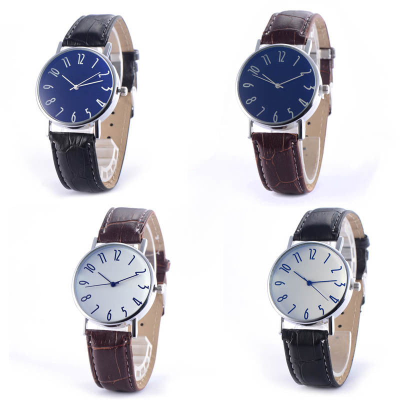 Casual PU Leather Belt  Men & Women Watche Minimalism Fashion Quartz Couple Watches Wristwatch LXH