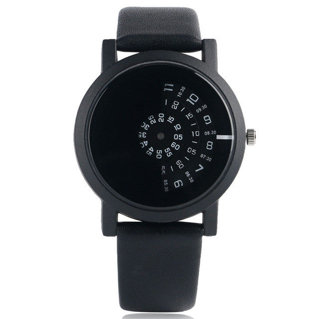 Sport Cool Unique Watch Designs Men Fashion Turntable Leather Strap Brief Stylish Quartz Wristwatch Hot Male Clock Relogio