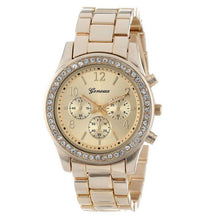 Hot Selling Faux Chronograph Quartz Plated Classic Round Ladies Women Crystals Watch Gift 1pcs Dec 28