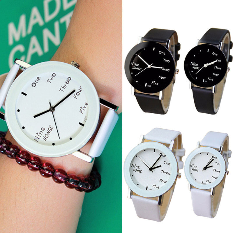 New Fashion Women Men Watches Clock Quartz Wrist Watch Lovers Couple Quartz-watch  ~M24