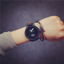 FUNIQUE Black Lovers Couple Watches Women Men PU Leather Simple YES NO Watch Hour Clock Ladies Quartz Wrist Watch Relojes Mujer