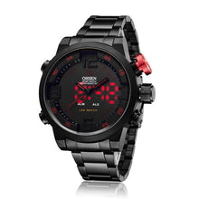 OHSEN Men Sports Military Watches Full Steel Quartz Wristwatches LED Display Watch Luxury Brand Waterproofed Diver Diving Watch