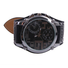 2017 Hot Sell High Quality Unique Cool Black Wide Artificial Leather Band Men's Quartz Watch For Men XYY