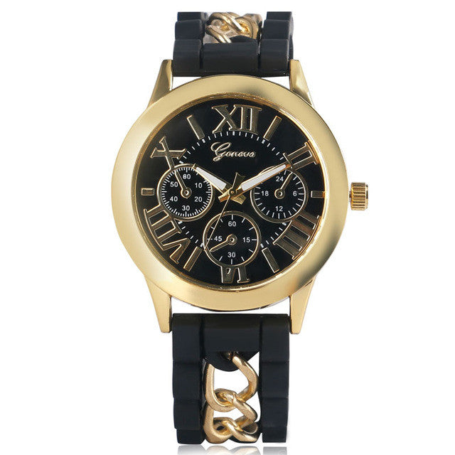 New arrival Chain Band Strap Casual Modern Dress Quartz Women Wrist Watch Silicone Elegant Special Trendy Cool Unique Simple