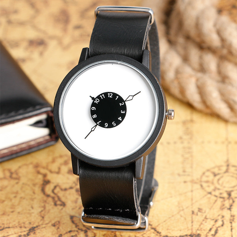 Watch Sport Men Clocks Watches Stylish Modern Quartz Cool Brief Turntable Leather Strap Unique Simple Casual Unisex Relogio