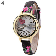 and  Women Sweet Heart Watches Large Arabic Numerals Floral Strap Quartz Wrist Watch