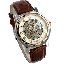 OTOKY Luxury Mans Leather Band Stainless Skeleton Mechanical Wrist Watch relogio masculino #30 Gift 1pc